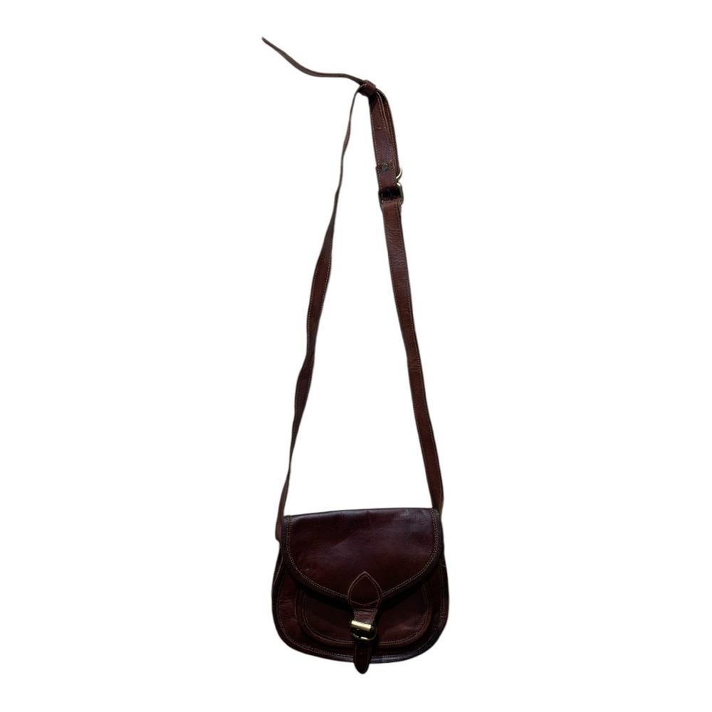 Vintage Leather Saddle Bag Style Crossbody Bag - Picture 2 of 6